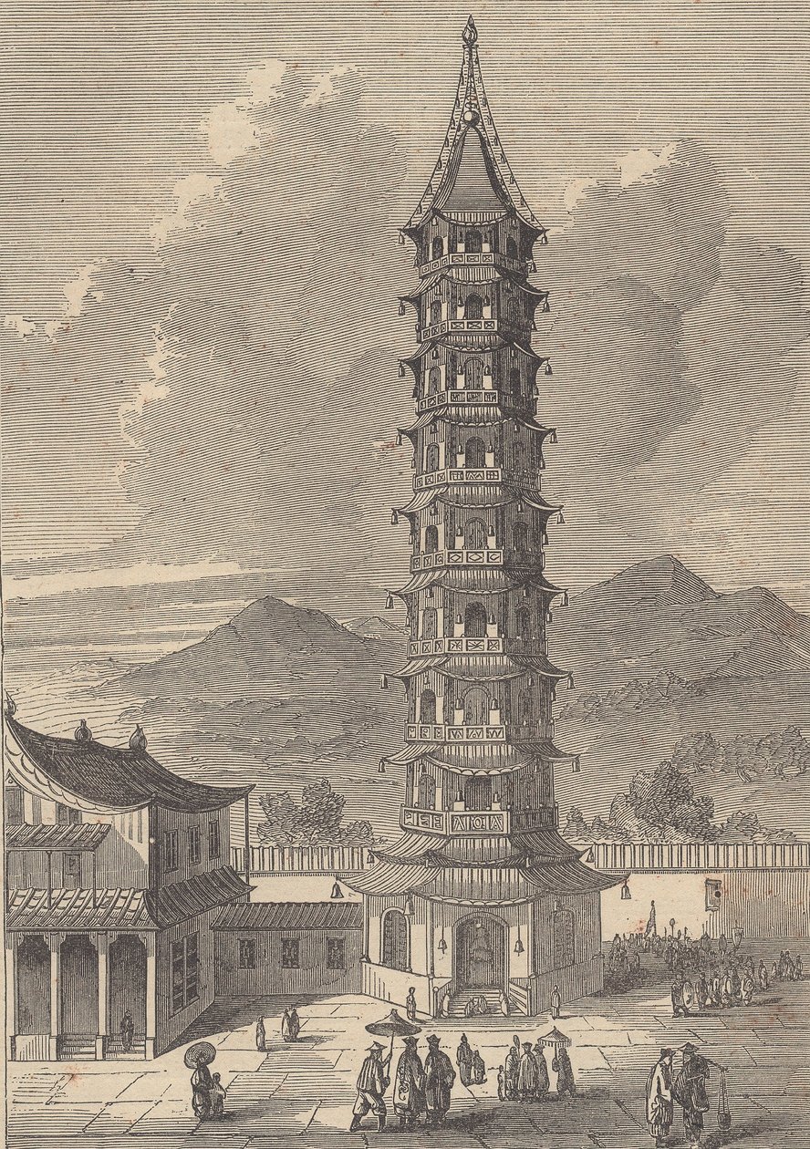 Porcelænstårn i Nanjing (gravering) af British School