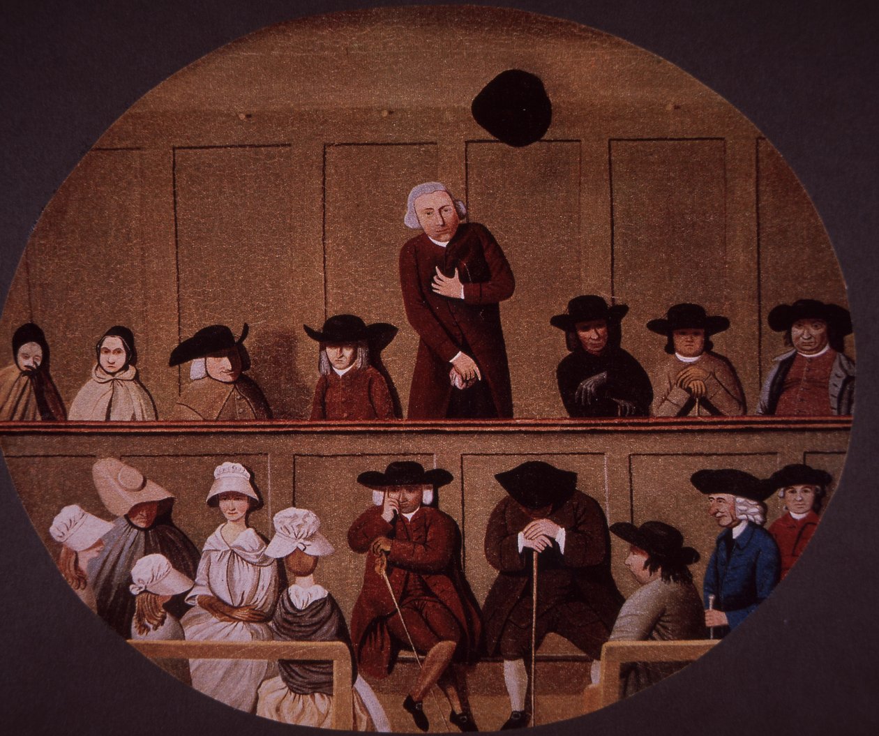 Quaker møde (farve litho) af British School