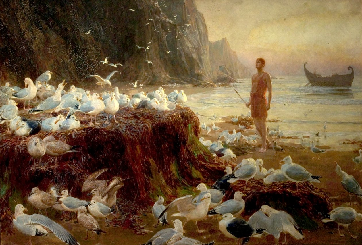 En gammel verdensvandrer, 1887 af Briton Riviere