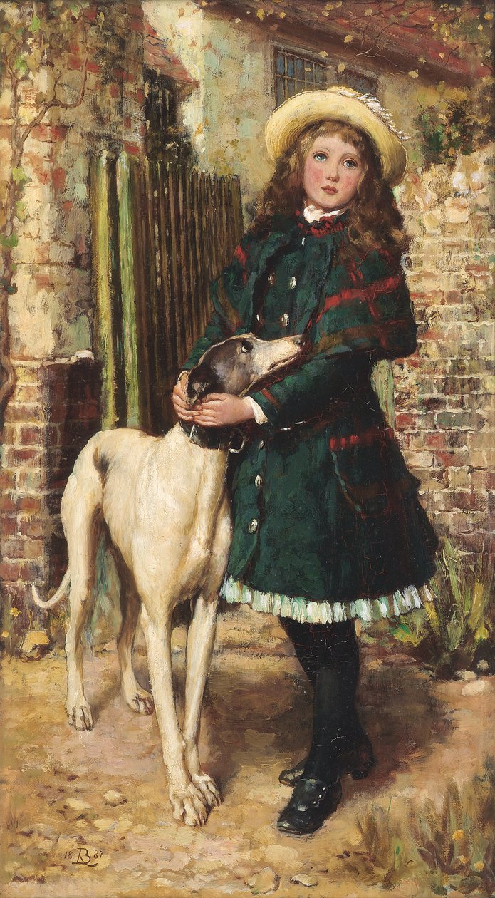Ved havelågen, 1887 af Briton Riviere