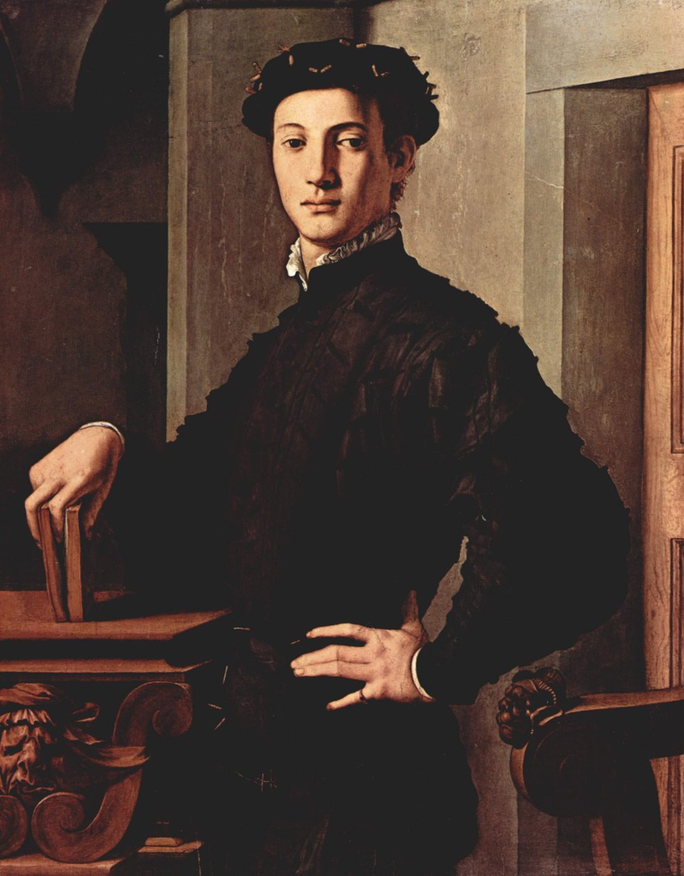 Portræt af ung mand med bog Portræt af en ung mand med en bog af Agnolo Bronzino