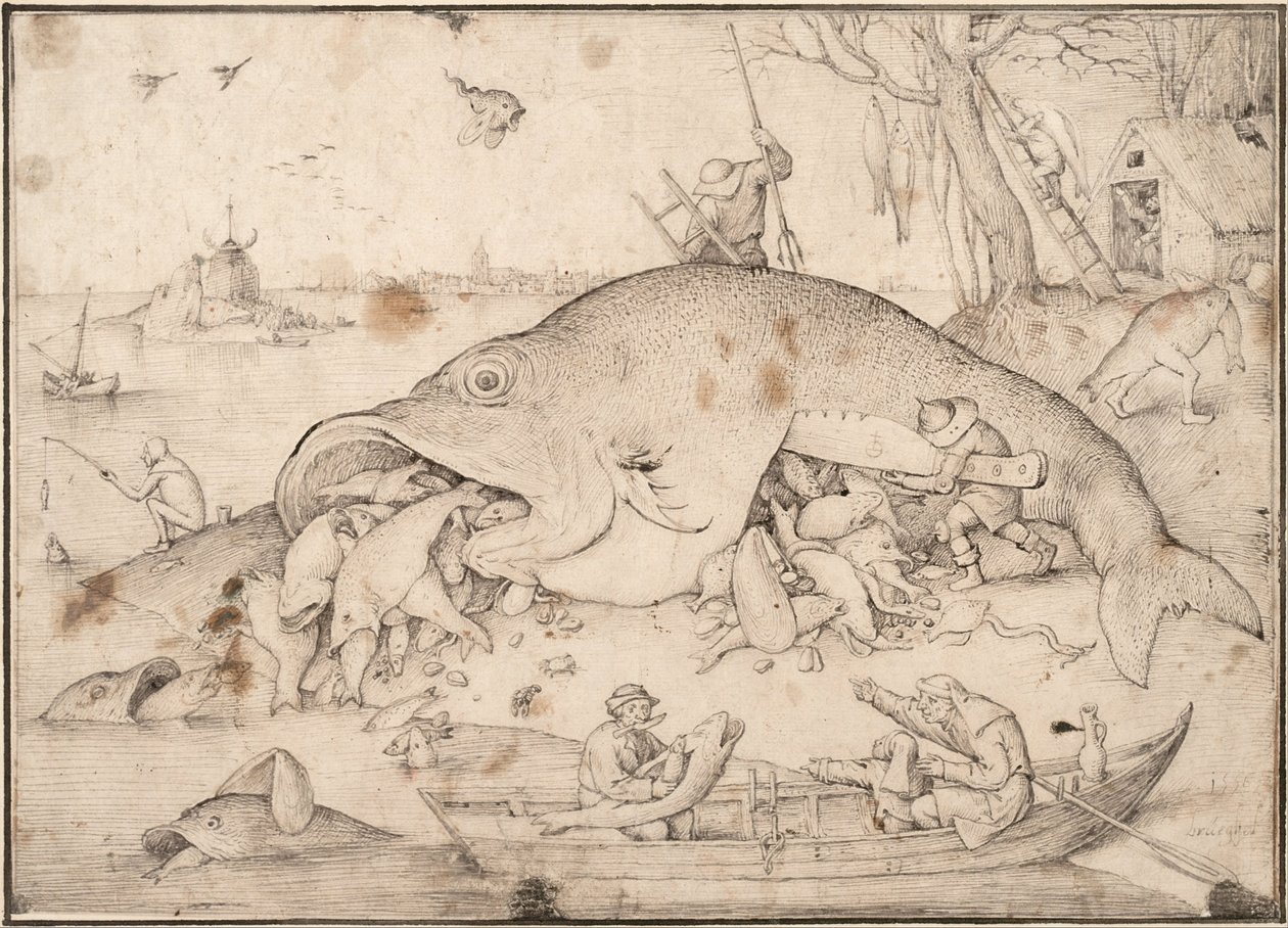 Store fisk spiser små fisk, 1556 af Bruegel