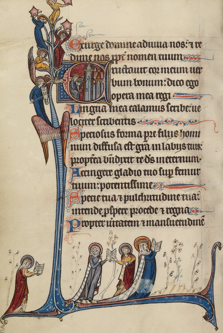 Initial E: David Playing the Harp af Bute Master