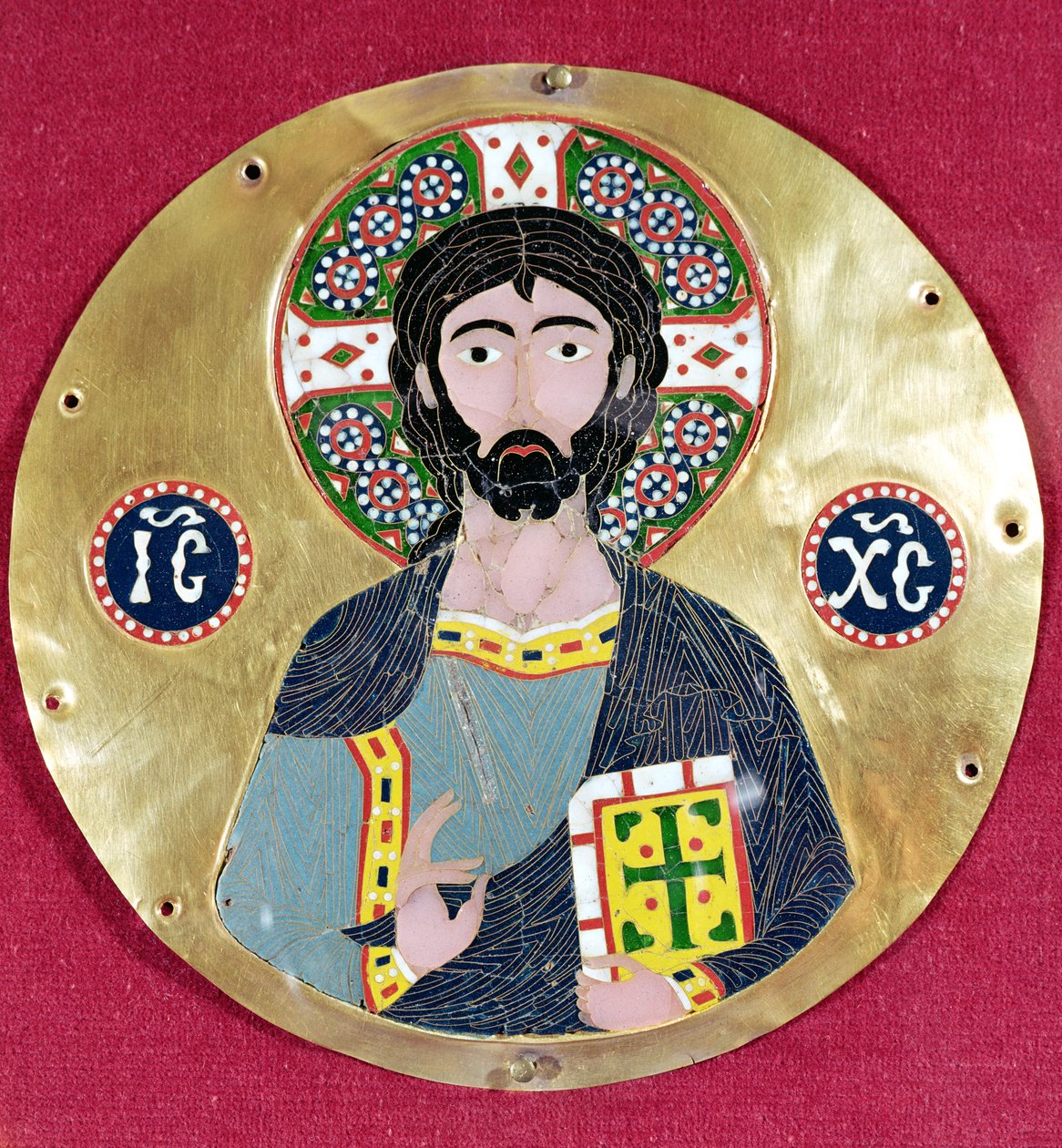 Christ Blessing, 10.-11. århundrede (guld og emalje) af Byzantine