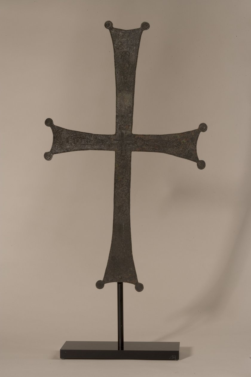 Processionskors med indridset inskription, 10.-12. århundrede e.Kr. (bronze) (se også 247951) af Byzantine