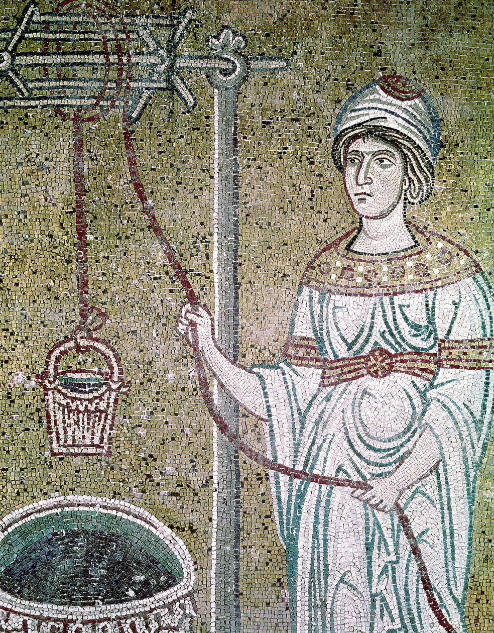 Kvinden fra Samaria (mosaik) af Byzantine School