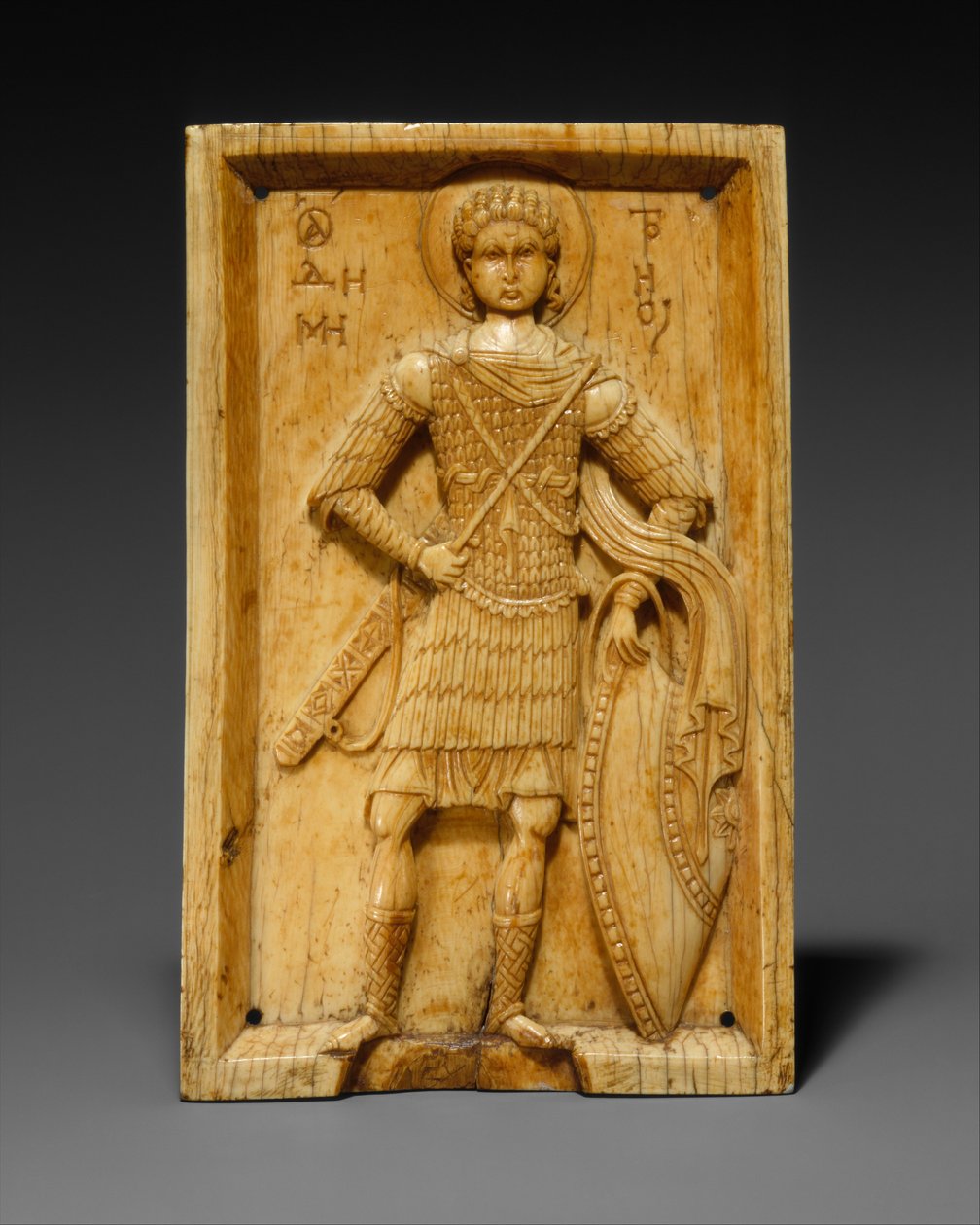 Ikon med Saint Demetrios, 950-1000 (elfenben) af Byzantine