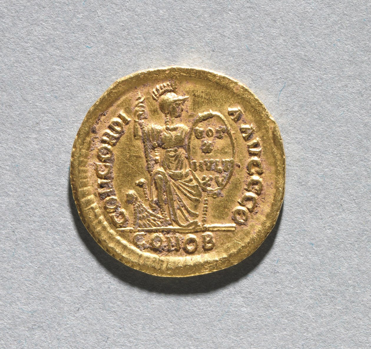 Solidus af Theodosius I den Store af Byzantine