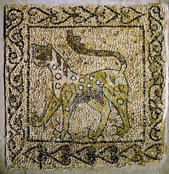 Spotted Panther, 1213 (mosaik) af Byzantine