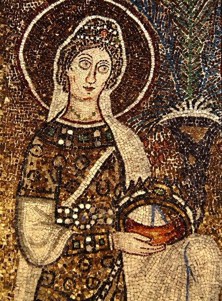 A Virgin Martyr (mosaik) (se også 58073) af Byzantine School