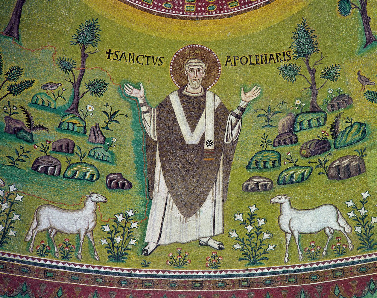 St. Apollinare (d.c.79) (mosaik) af Byzantine School