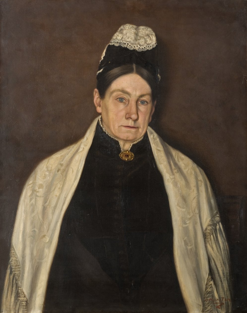 Portræt af en gammel dame af C. Marston