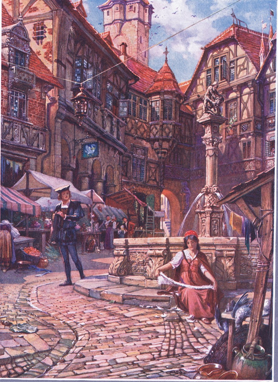 En ung mand så på hende fra The Child of the Air pub. af Duckworth, 1910 af C. Wilhelm