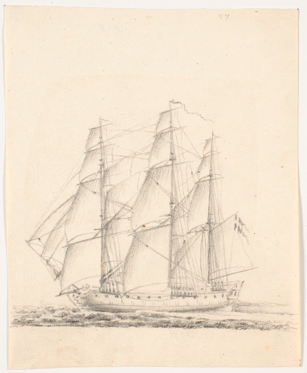 Marineskib for fulde sejl af C.A. Lorentzen