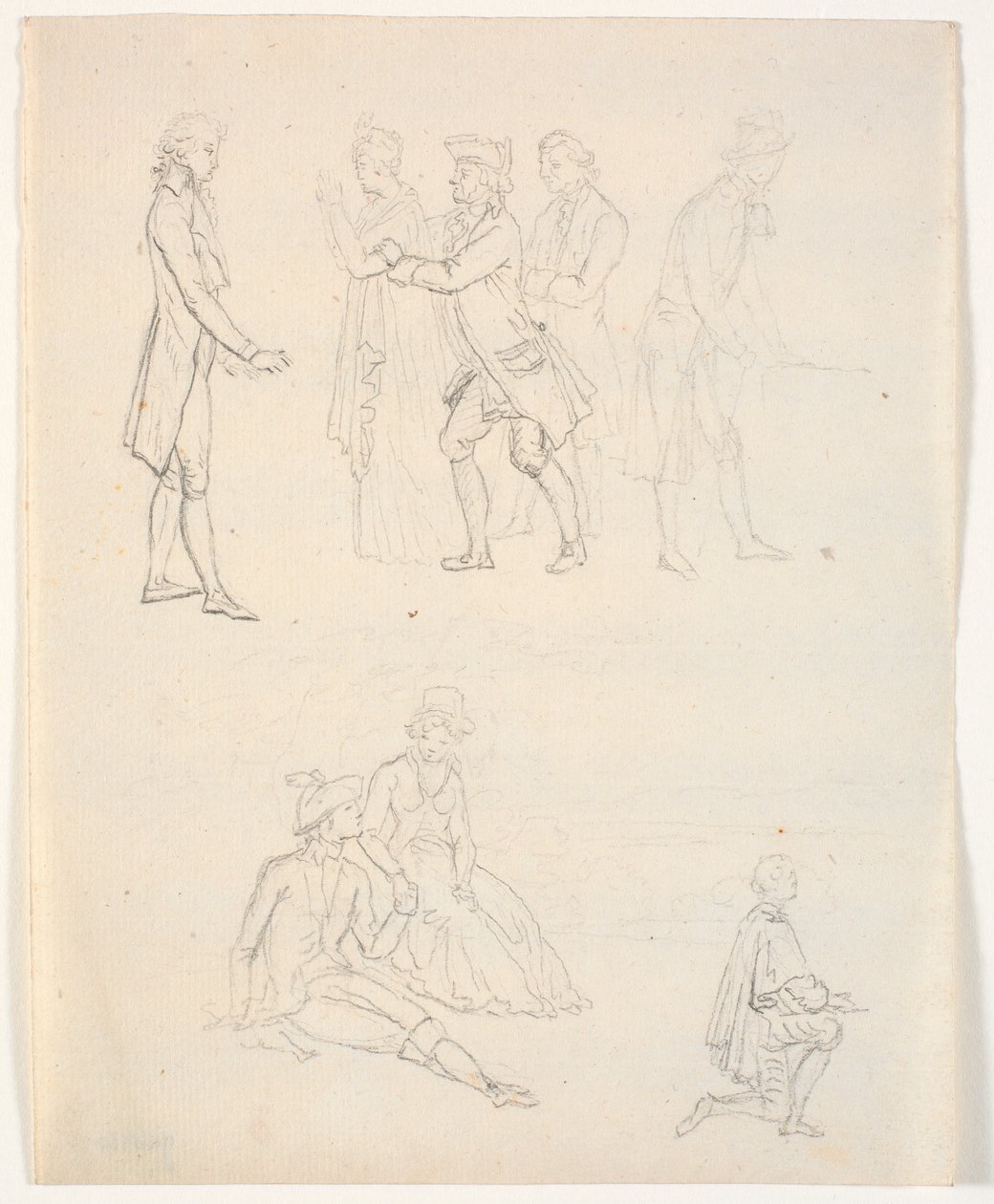 Tre figurskitser. Teaterscener? af C.A. Lorentzen