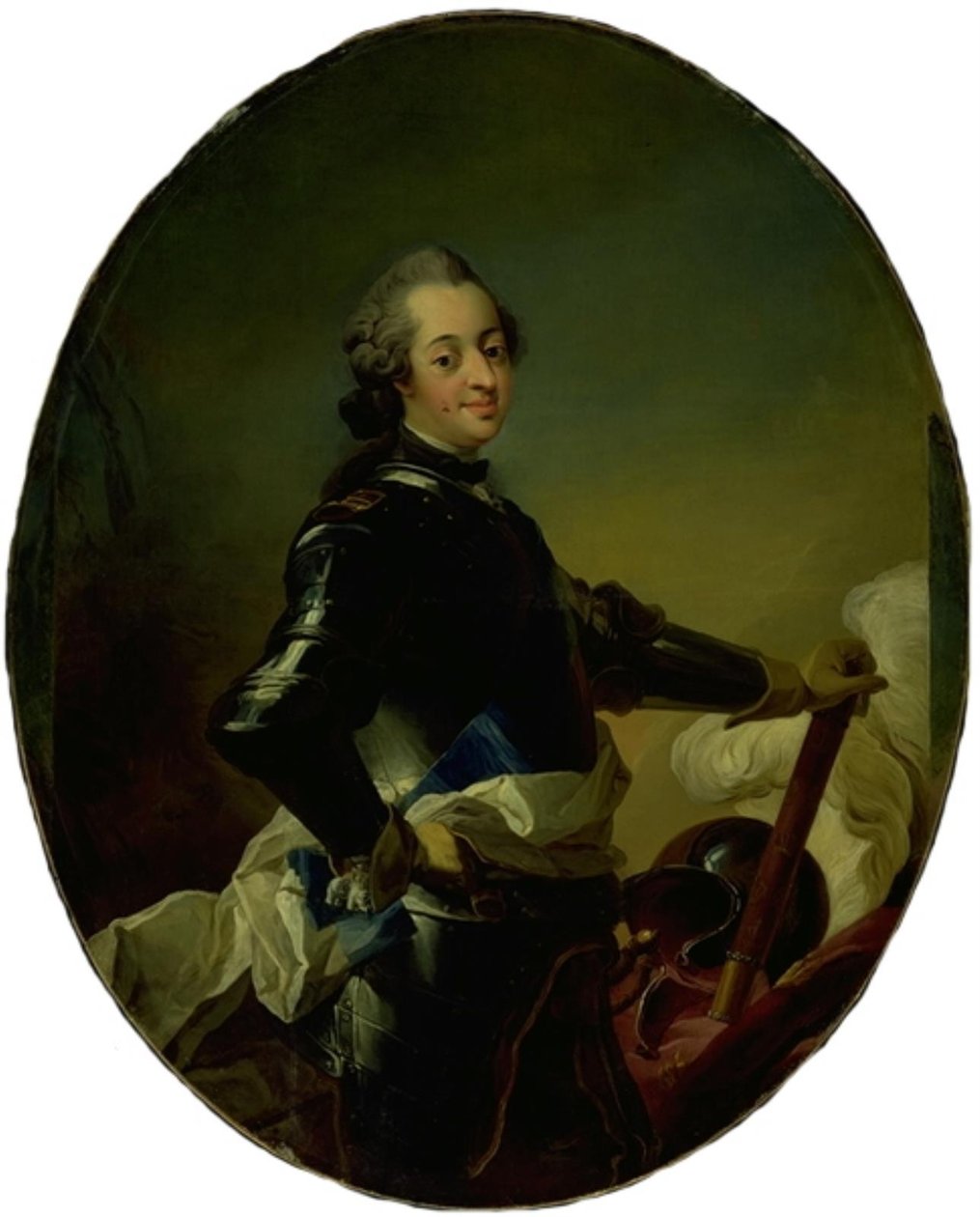 Portræt af Frederik V i rustning af C.G. Pilo