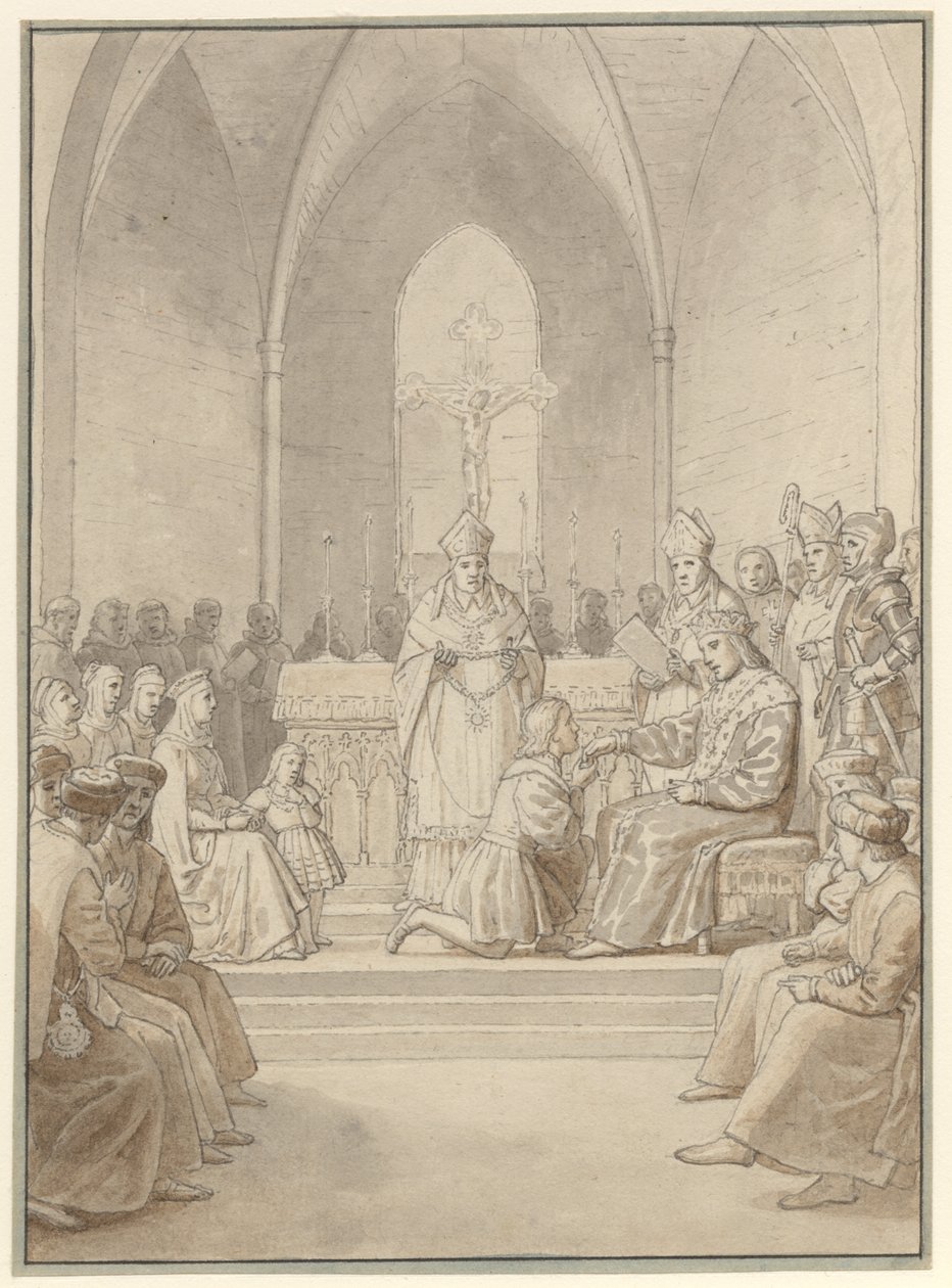 Elefantordenens indstiftelse. af Christoffer Wilhelm Eckersberg