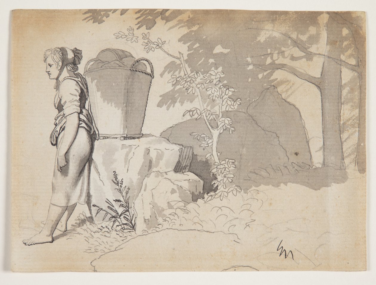 En bondekvinde hviler sig af Christoffer Wilhelm Eckersberg