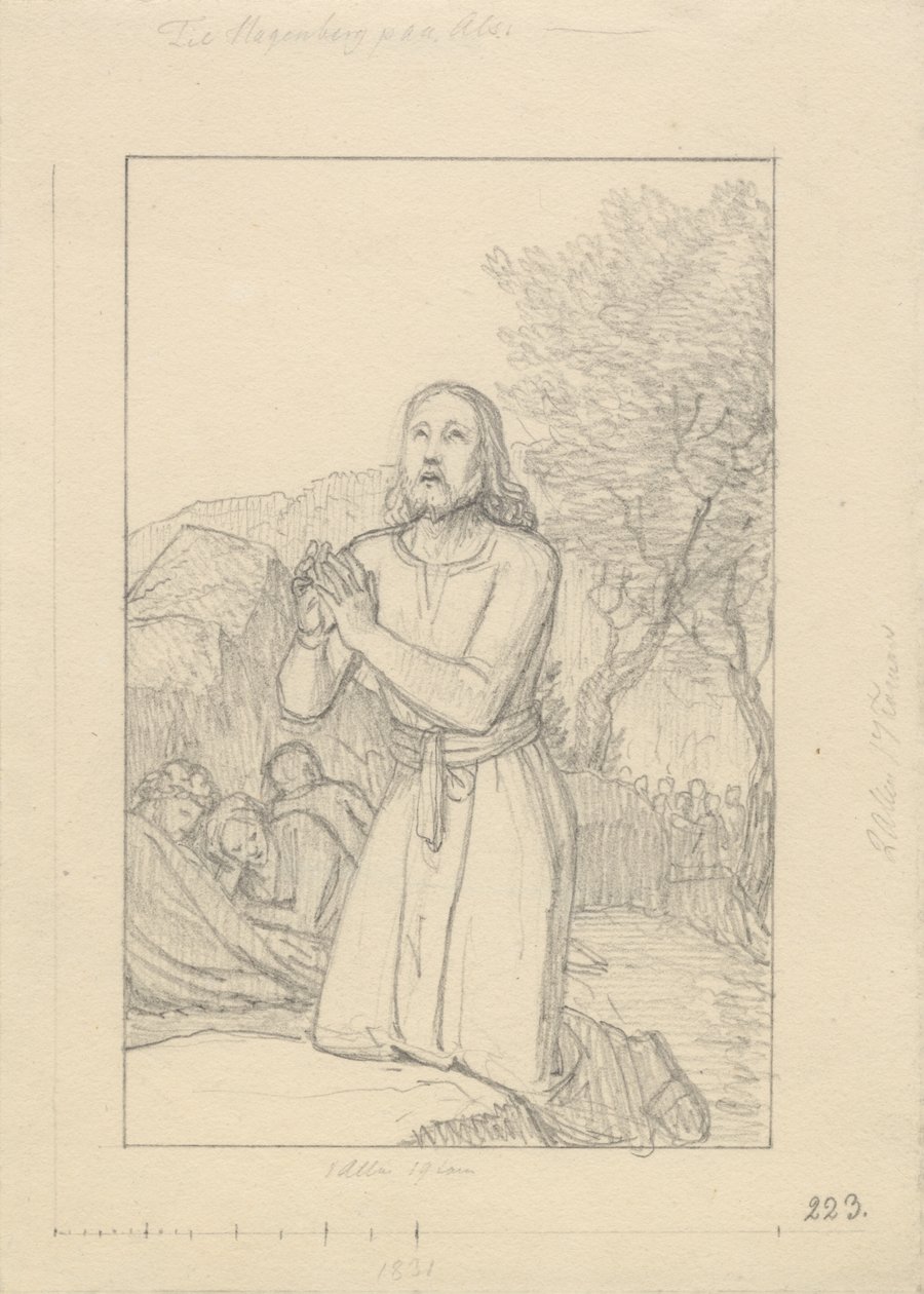 Kristus i Getsemane. af Christoffer Wilhelm Eckersberg