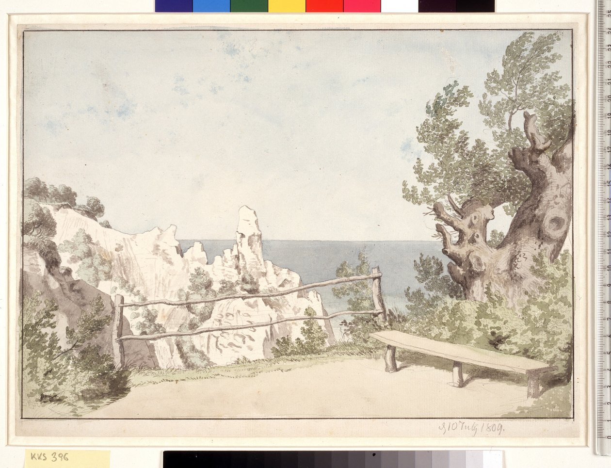 Udsigt fra Møns Klint ved Sommerspiret af Christoffer Wilhelm Eckersberg