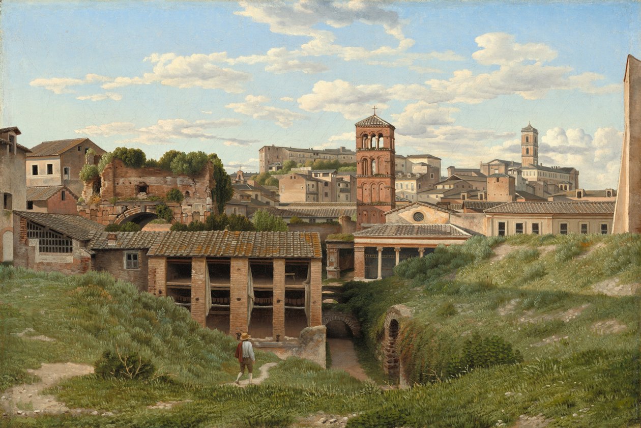 Udsigt over Cloaca Maxima, Rom, 1814. af Christoffer Wilhelm Eckersberg
