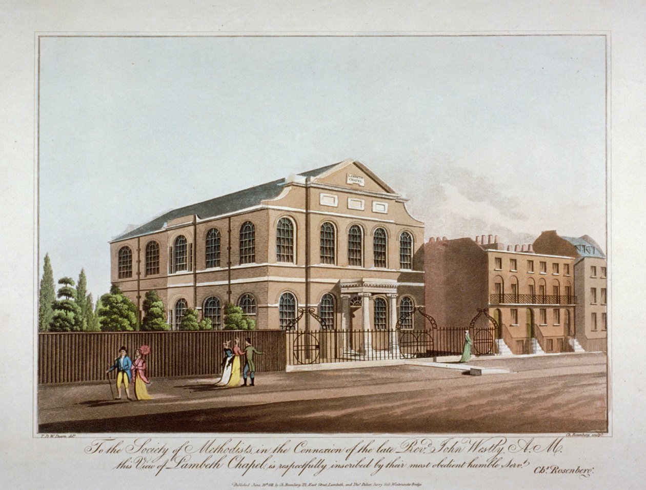Metodistkapellet i Lambeth, London, 1816. af C Rosenberg