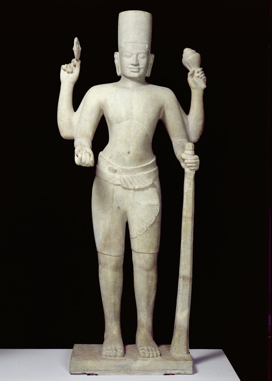 Vishnu, 1. - 9. århundrede (sandsten) af Cambodian School