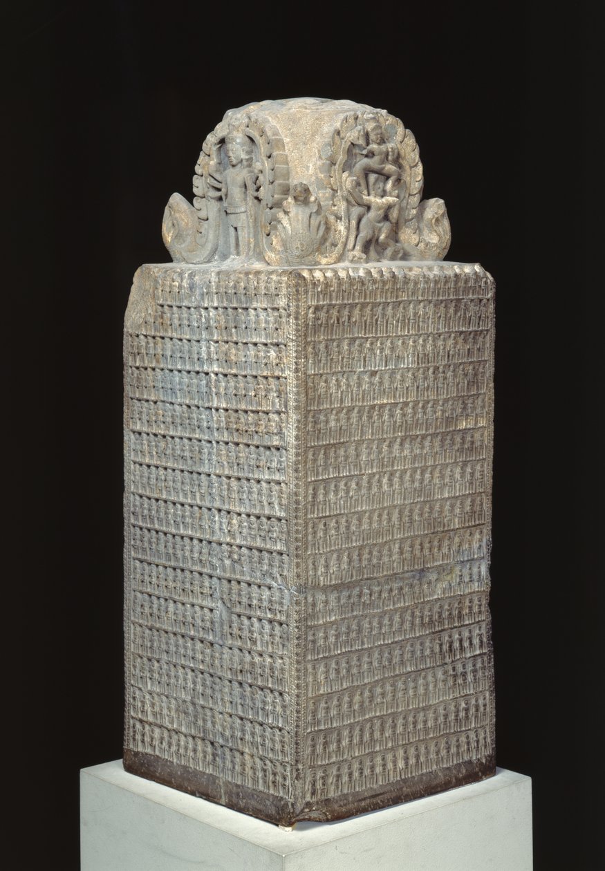 Votivmonument til Vishnu, fra Preah Khan, Kompong Svay, Cambodia (sandsten) af Cambodian School