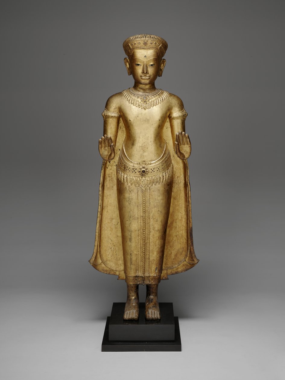 Buddha Sakyamuni, ca. 1200-tallet (forgyldt bronze) af Cambodian