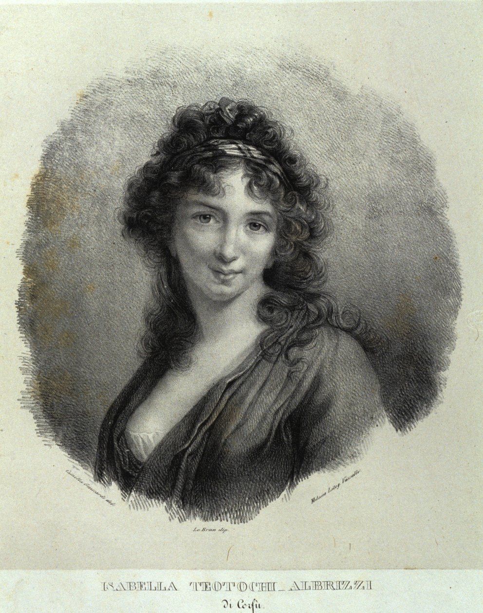 Portræt af Isabella Teotochi Albrizzi (litho) af Camilla Guiscardi
