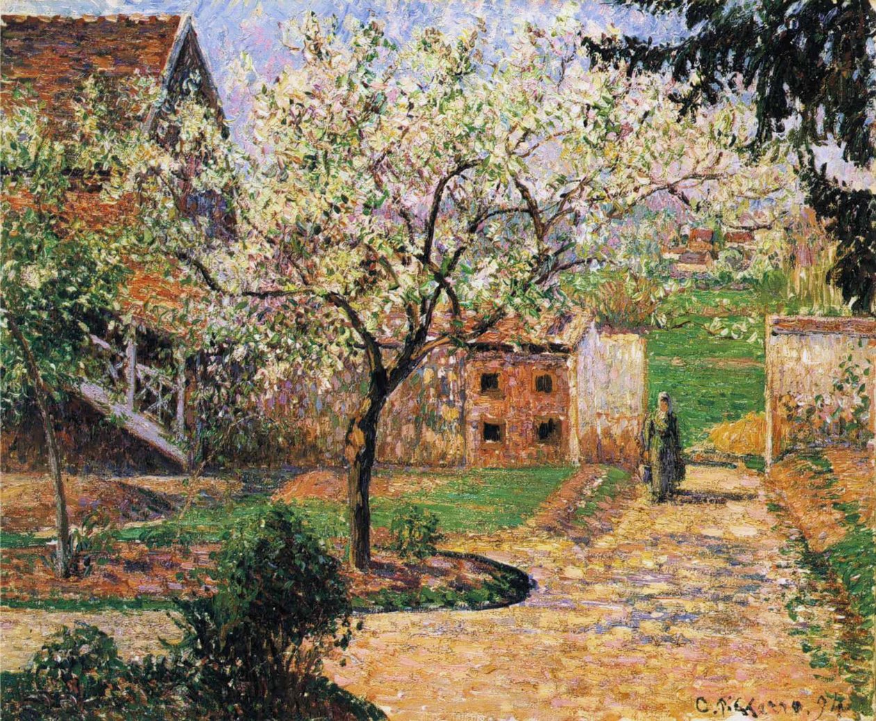 Blomstrende Blommetræ, Eragny af Camille Jacob Pissarro