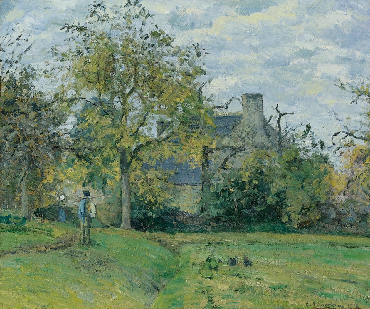 Piettehuset i Montfoucault af Camille Jacob Pissarro