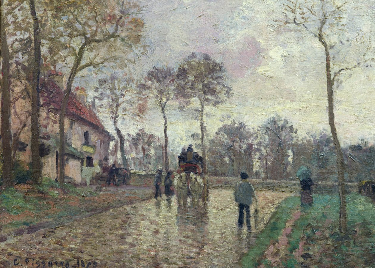 Vognen til Louveciennes, 1870 af Camille Jacob Pissarro