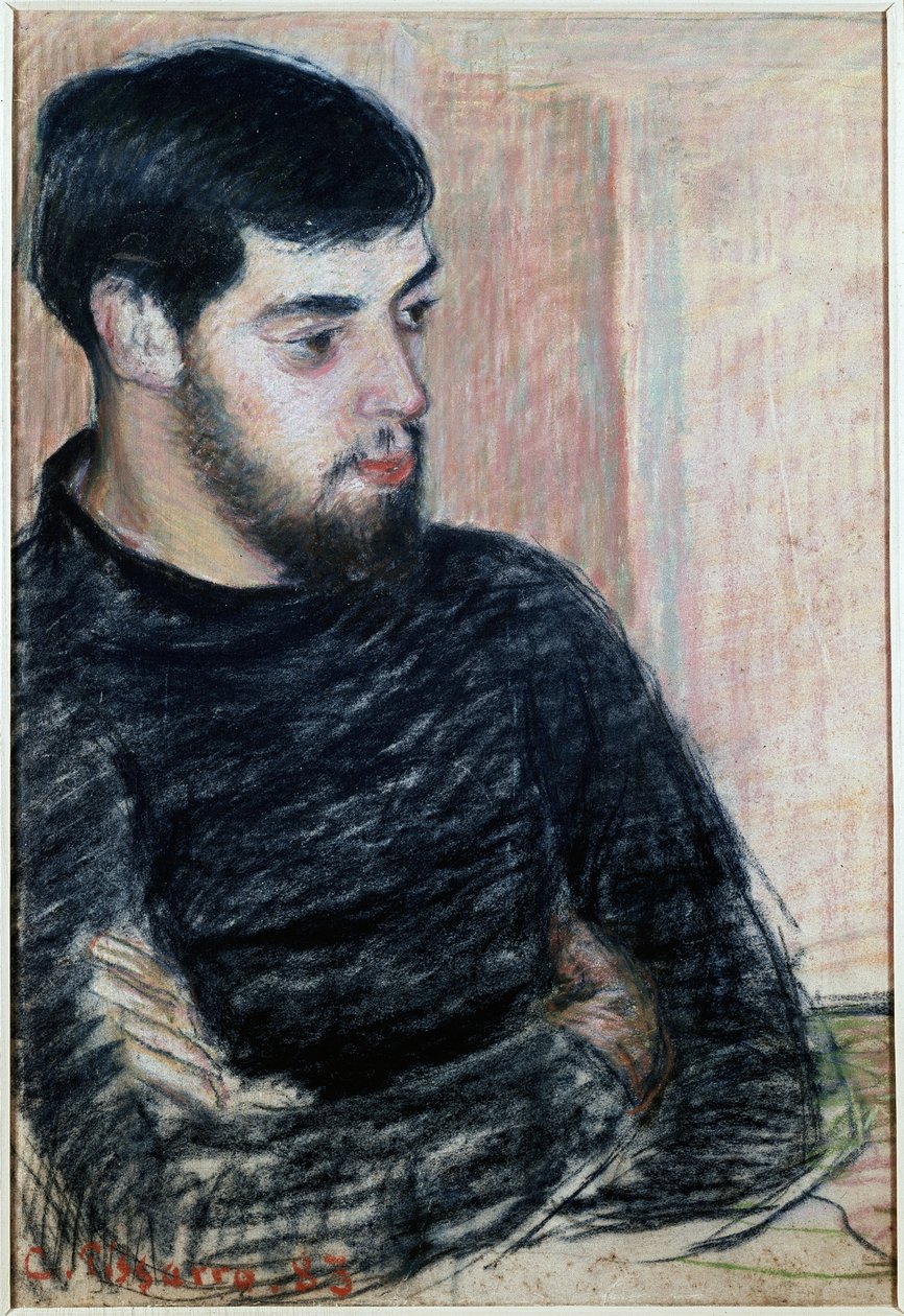 Portræt af Lucien Pissarro (1863-1944), 1883 (pastel) af Camille Jacob Pissarro