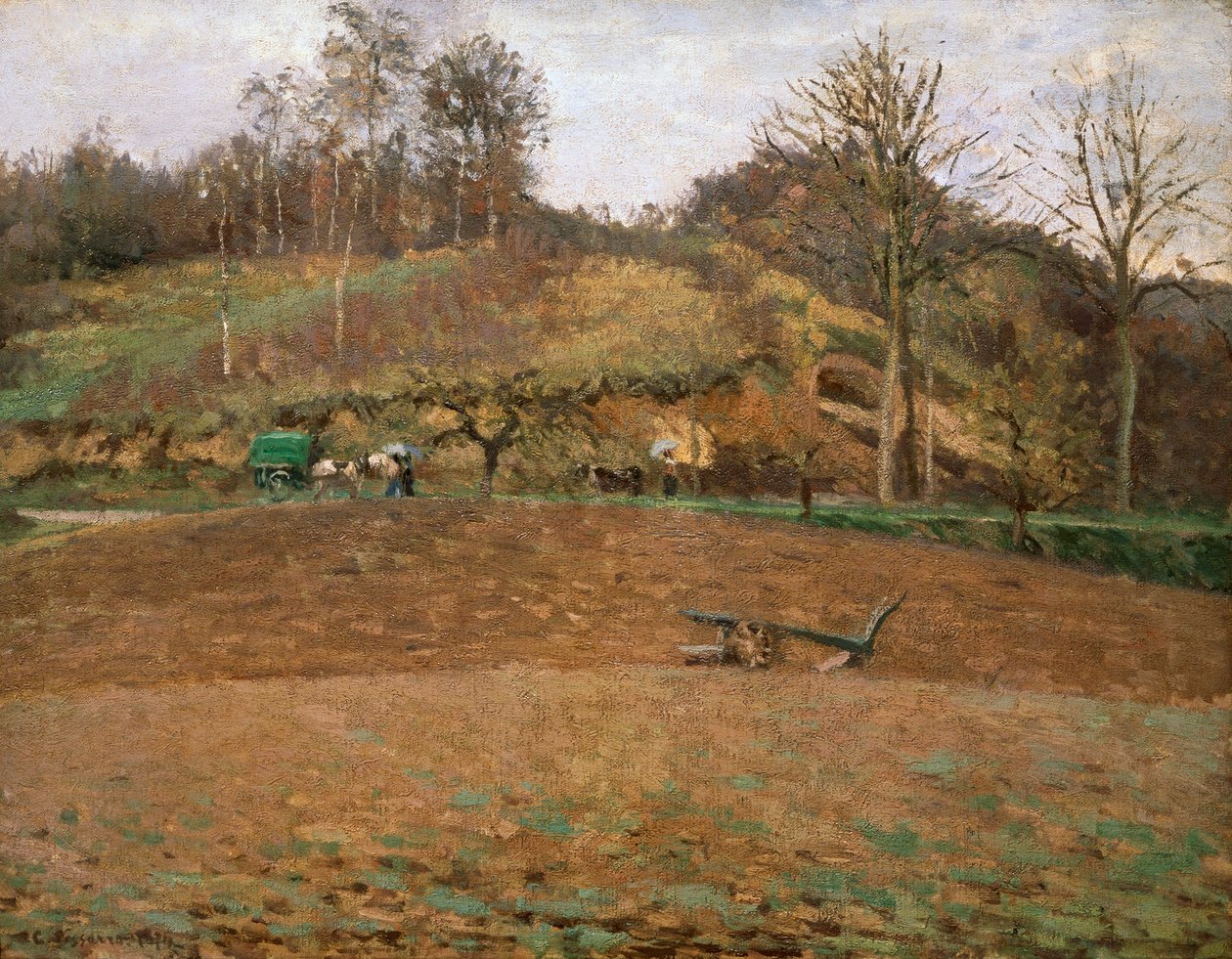 Ploughland, 1874. af Camille Jacob Pissarro