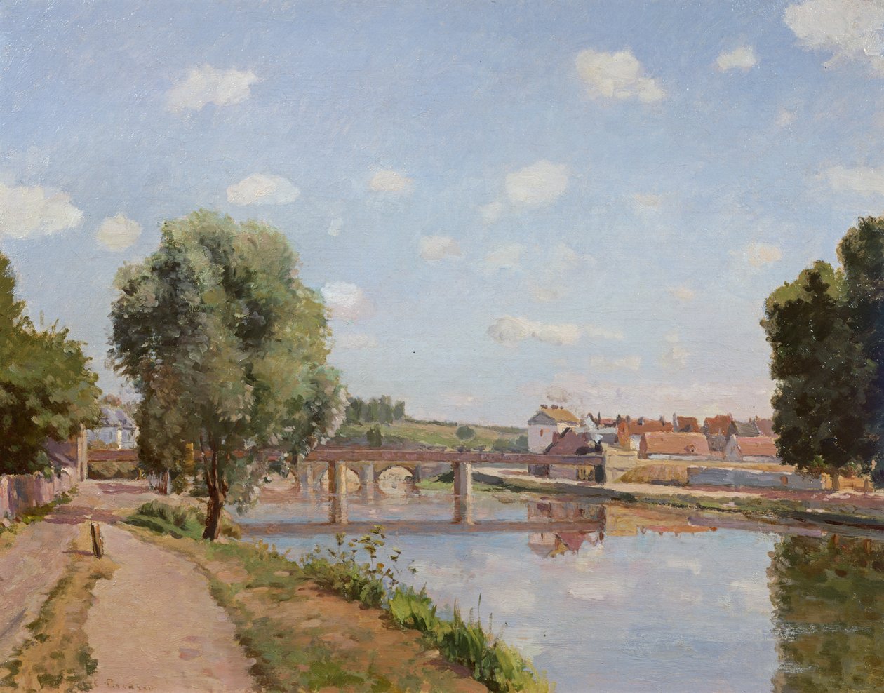 Jernbanebroen, Pontoise, 1873 af Camille Jacob Pissarro