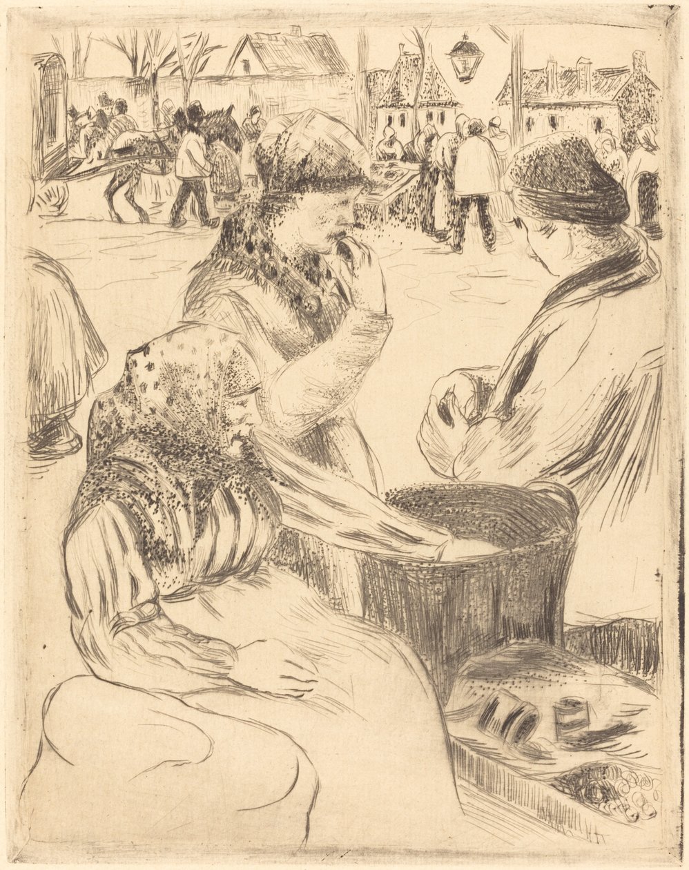 Chestnut Vendors Chestnut Vendors, 1878. af Camille Pissarro