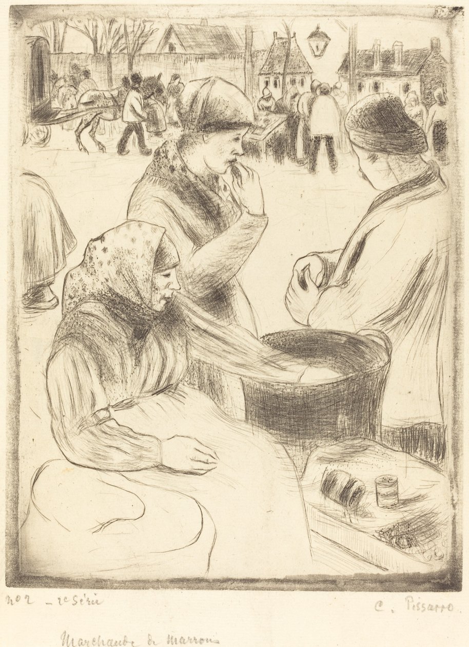 Chestnut Vendors Chestnut Vendors, 1878. af Camille Pissarro
