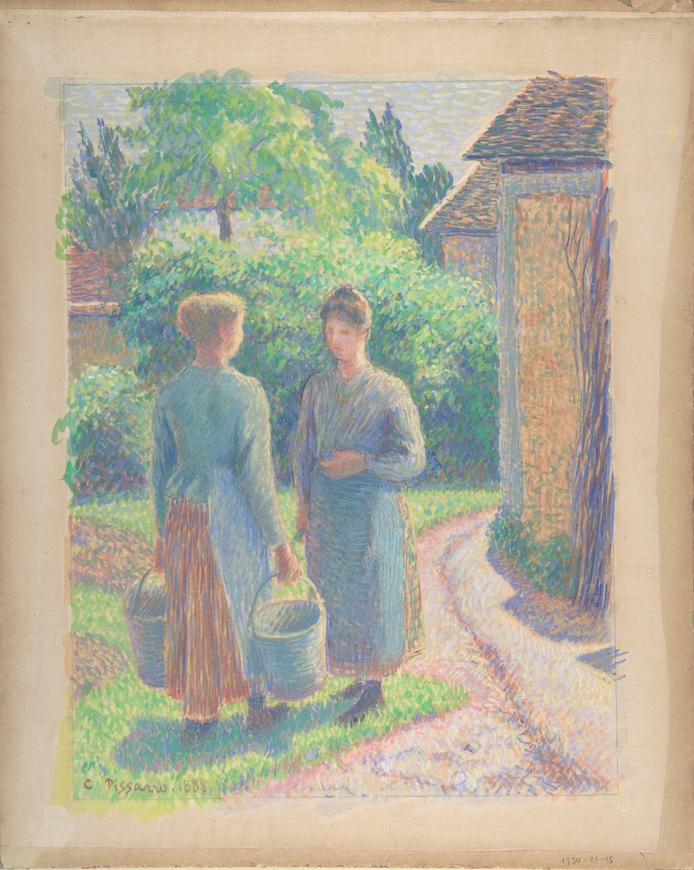 To kvinder i en have, 1888. af Camille Pissarro
