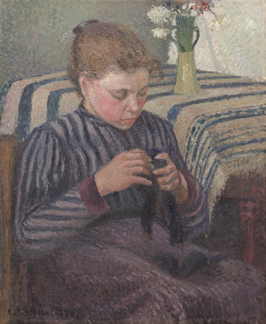 Kvinde reparerer af Camille Pissarro