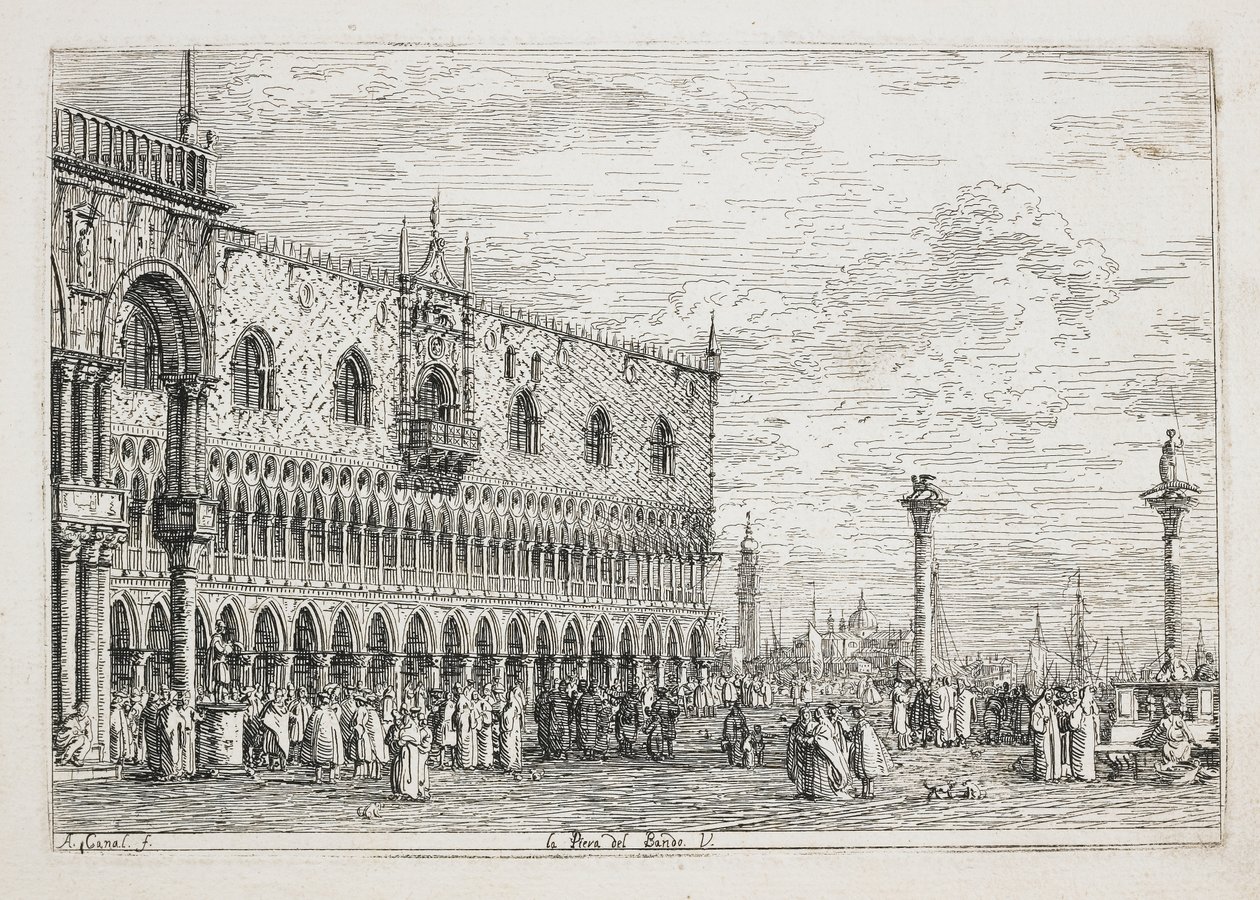 La Piera del Bando (Proklamationsstenen, Venedig), 1740-1745 af Giovanni Antonio Canal