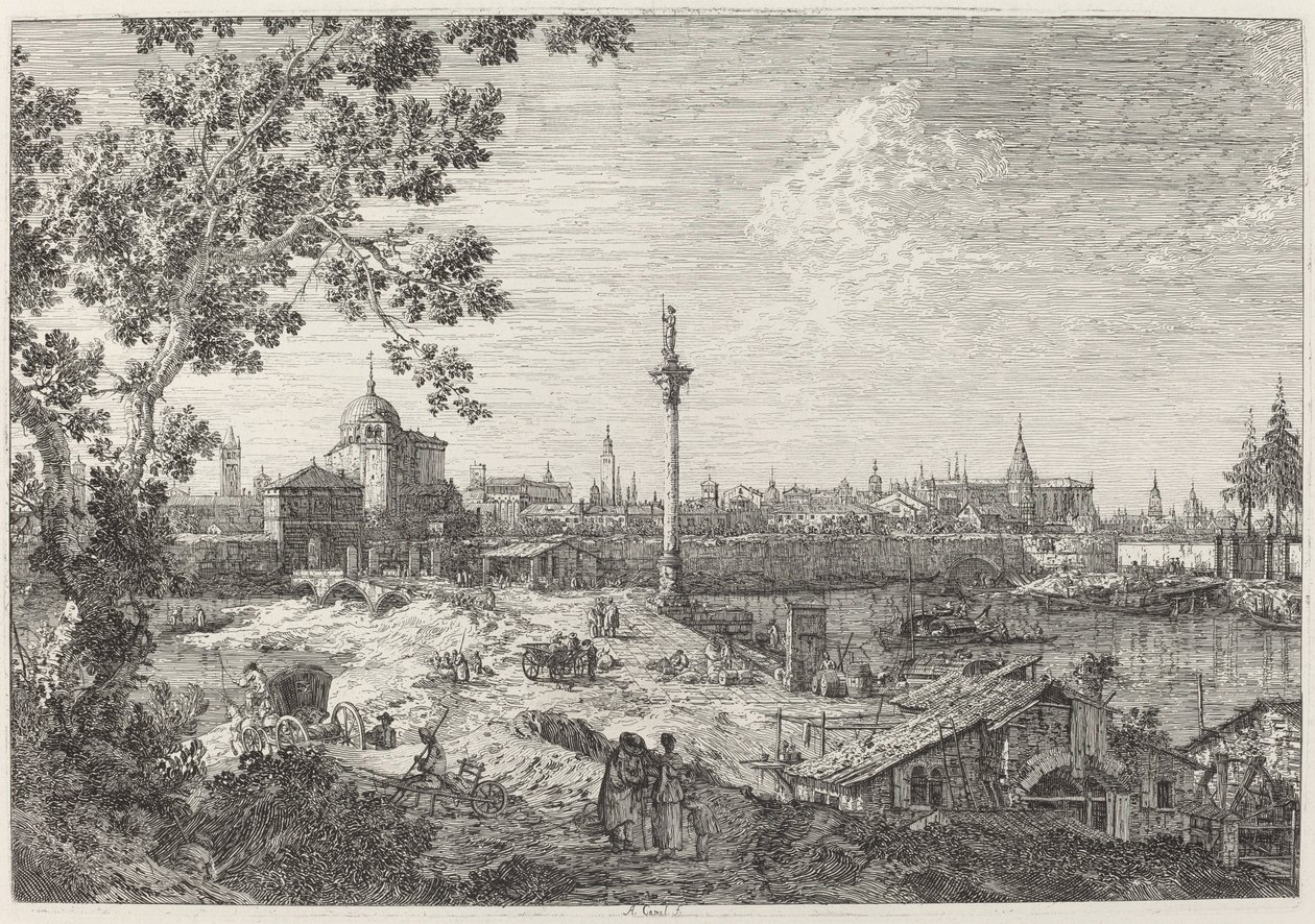 Imaginær udsigt over Padova, ca. 17351746. af Canaletto
