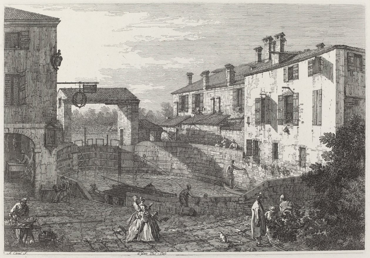The Doors of the Dolo, ca. 17351746. af Canaletto