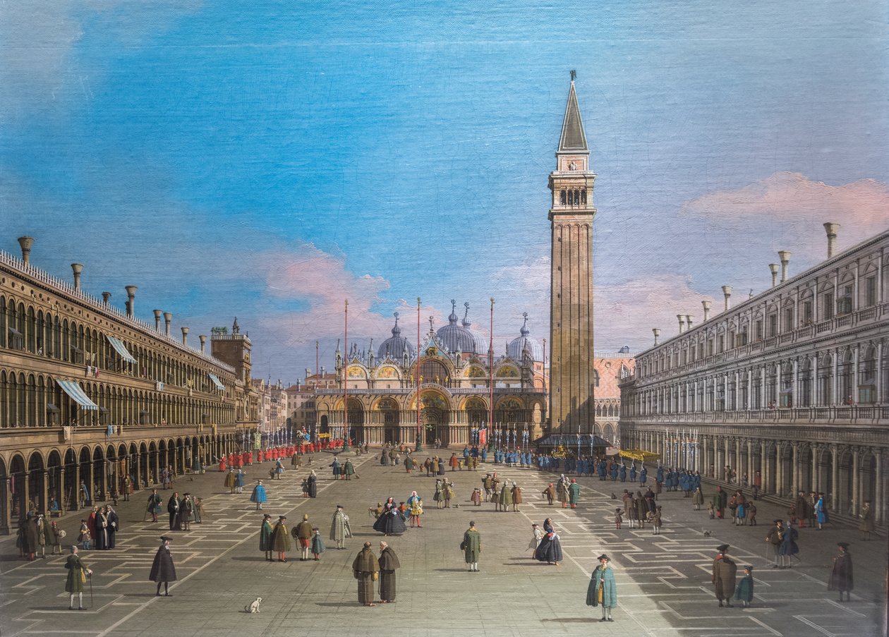 Markuspladsen med basilikaen, Venedig af Canaletto