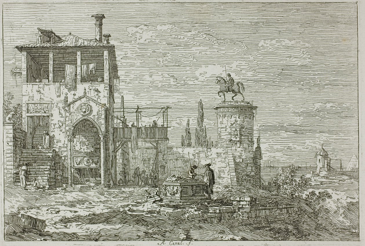 Ryttermonumentet, fra Vedute af Canaletto