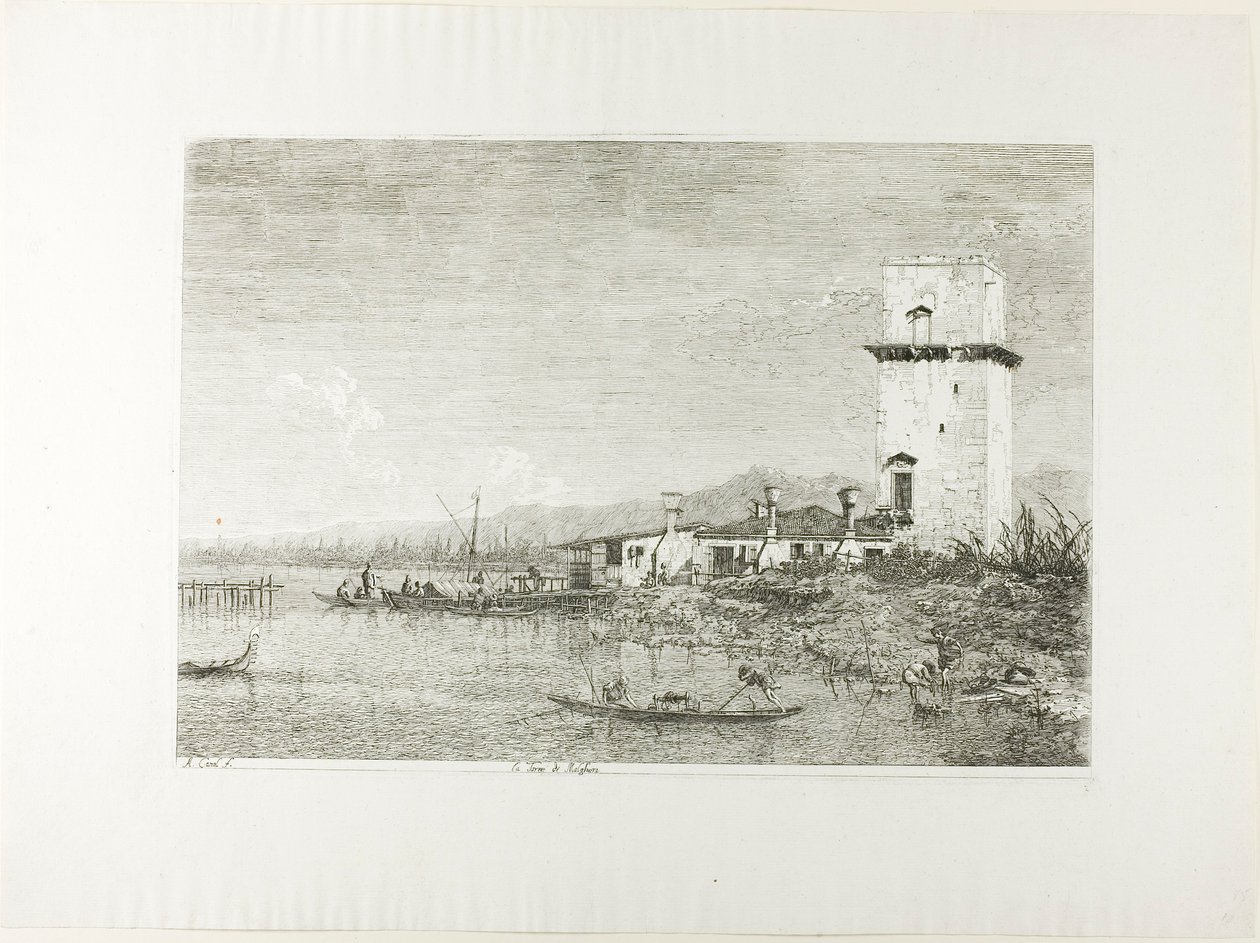 Tårnet i Malghera, fra Vedute af Canaletto