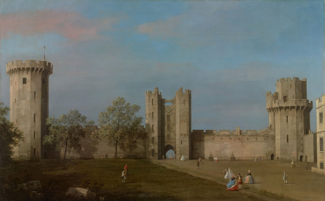 Warwick Castle, East Front from the Courtyard, 1752. af Canaletto