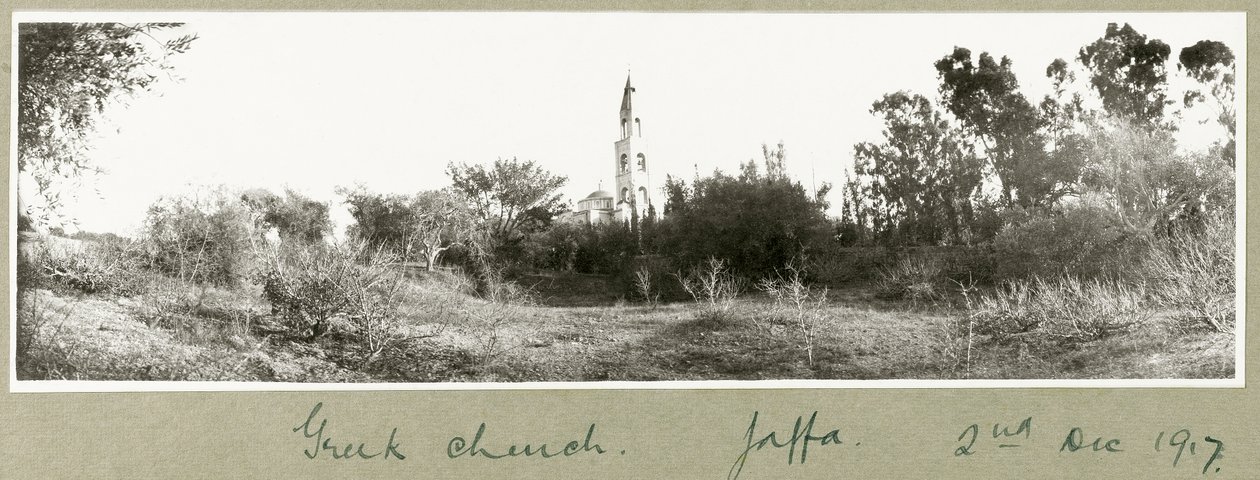 Græsk kirke, Jaffa, 2. december 1917 af Capt. Arthur Rhodes