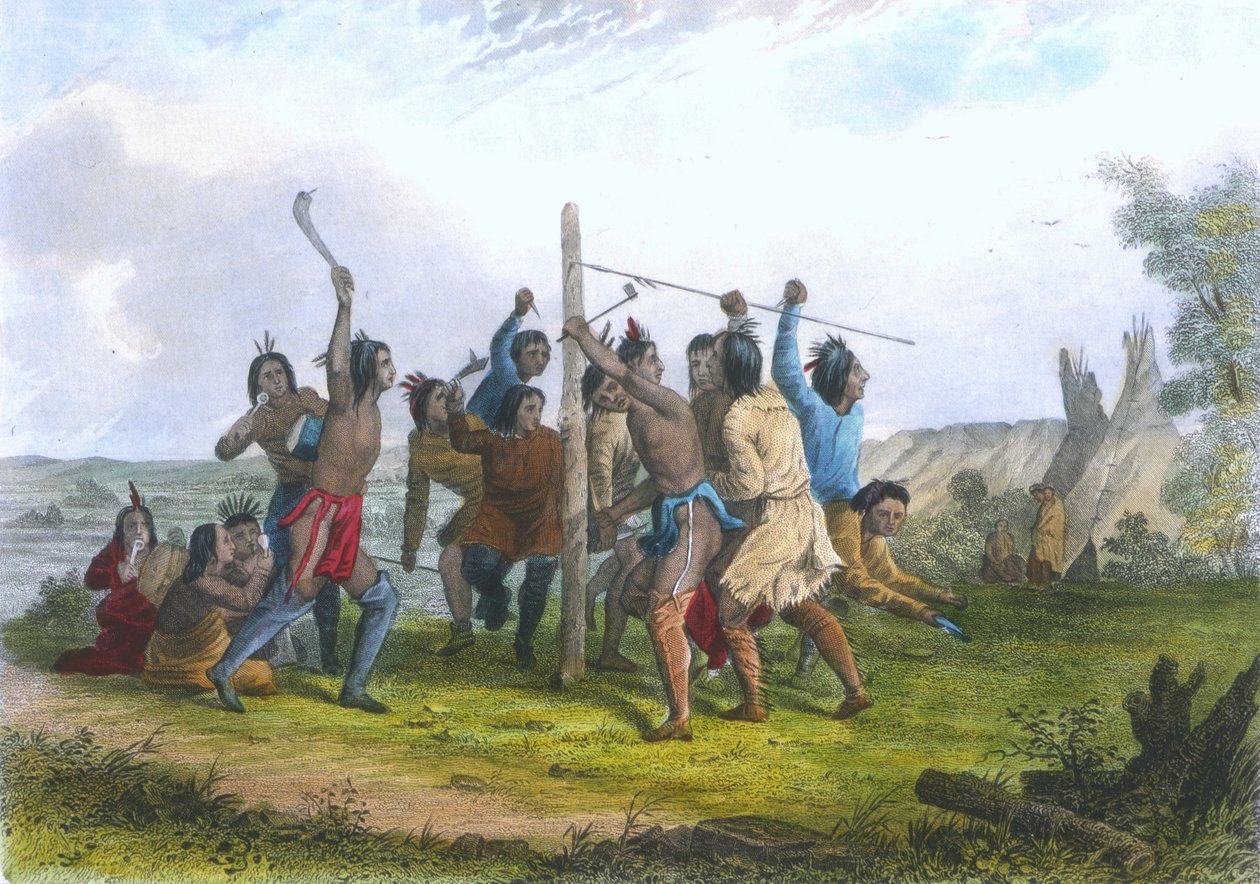 Striking the Post, 1853 af Captain Seth Eastman