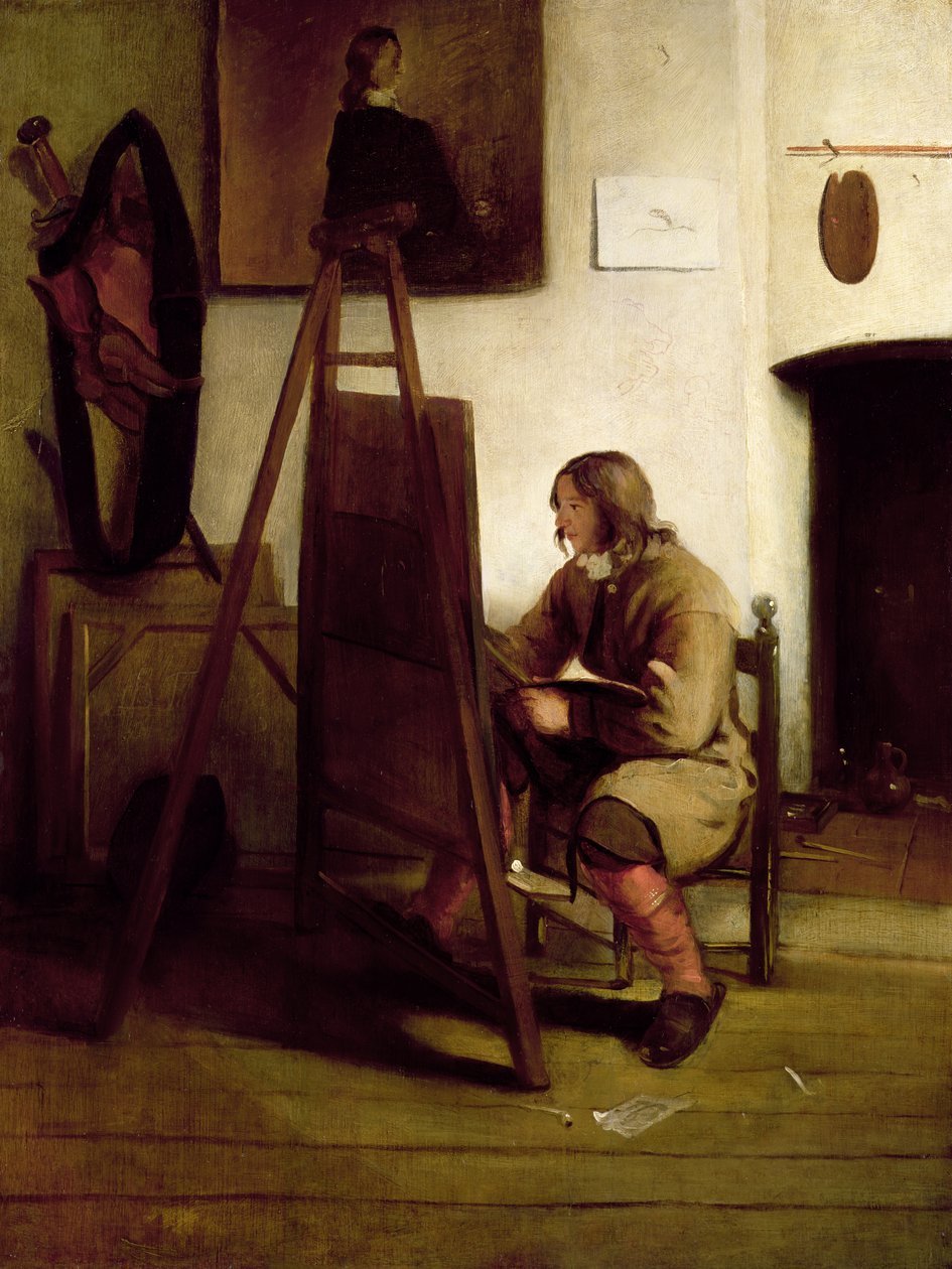 En kunstner i sit atelier af Carel Fabritius